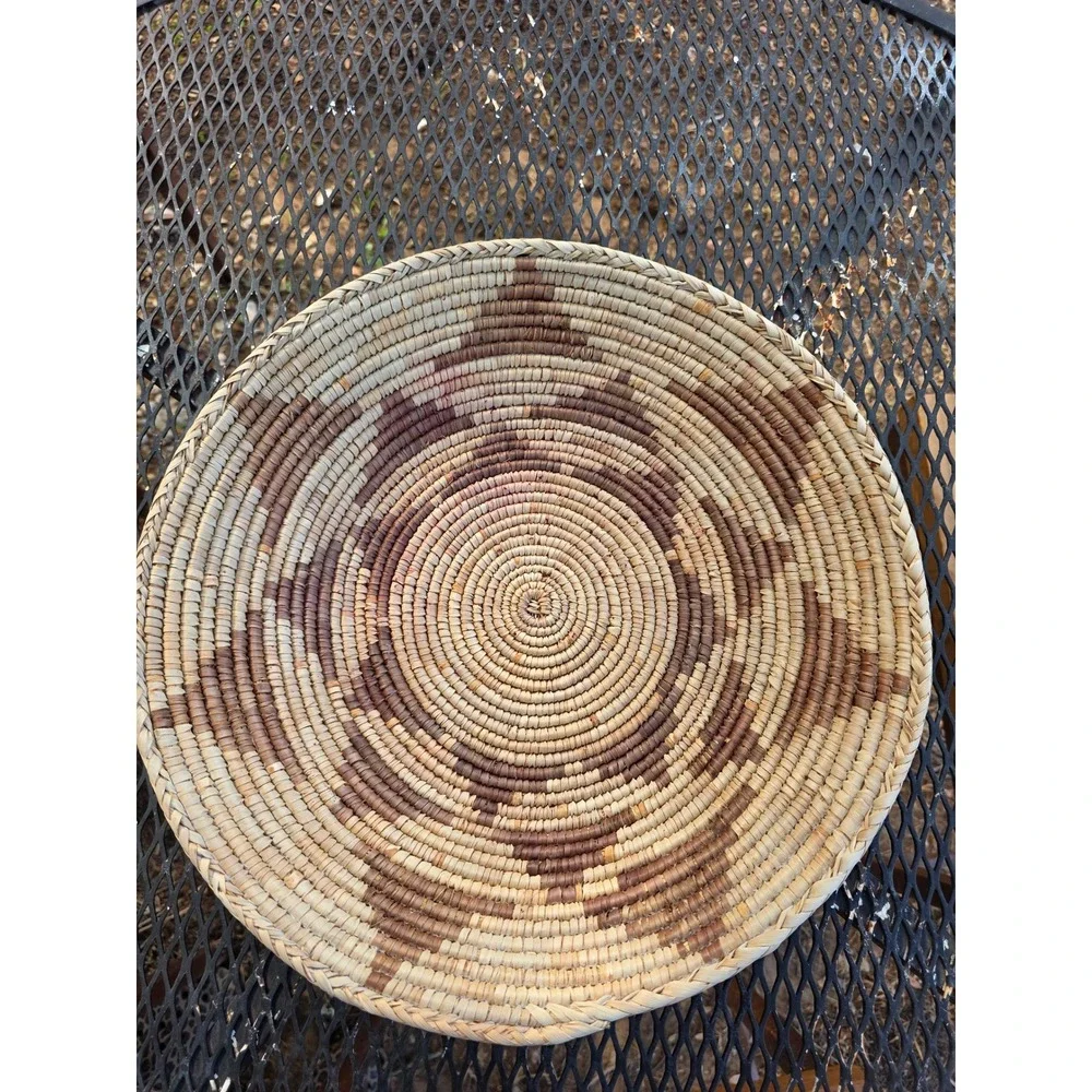 Handwoven Coiled Basket Bowl 15.5